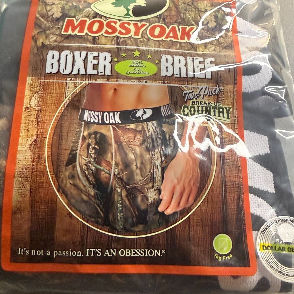 Mossy Oak Mens Boxer Briefs Medium (32-34) 1 Black 1 Camo 2 Pack - Picture 2 of 5